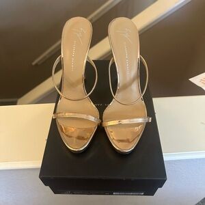 Giuseppe Zanotti Gold Strappy Heels